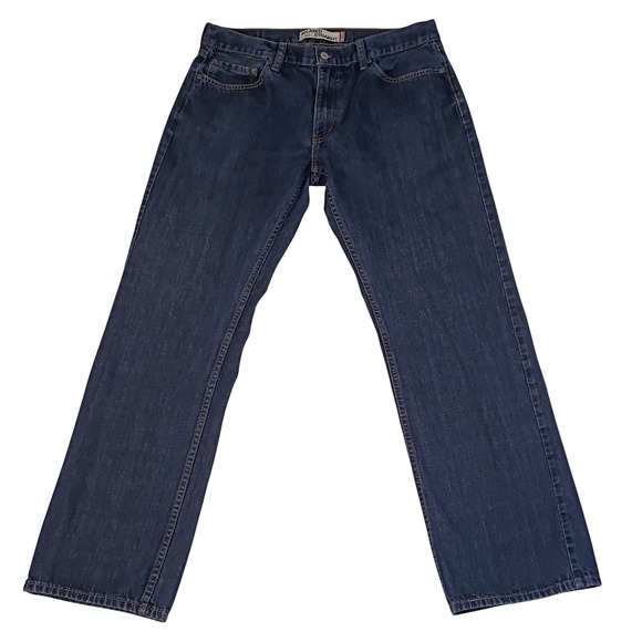 Levis 559 Relaxed Straight Jeans Mens 36x34 Dark Wash Blue Denim fits 36x32 - Picture 2 of 16